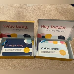 Curious baby and curious toddler cards